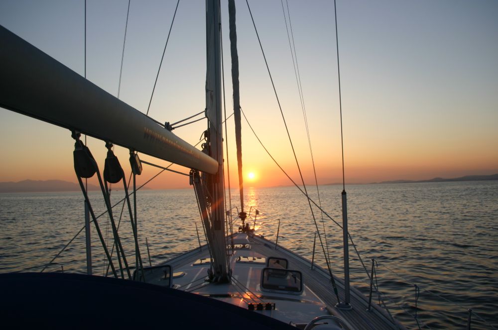 Sunset on the bow